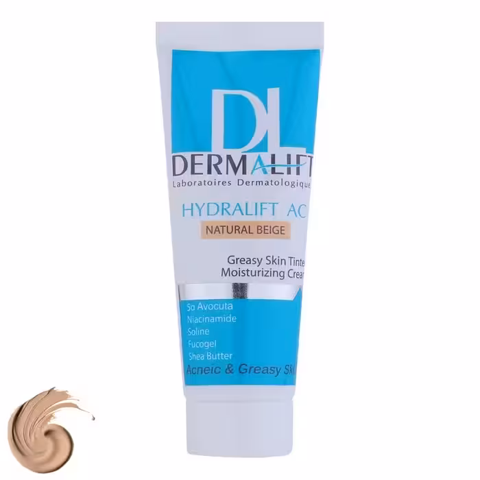 کرم مرطوب کننده رنگی درمالیفت مدل HYDRALIFT AC  مناسب پوست‌های چرب حجم 40 میلی لیتر