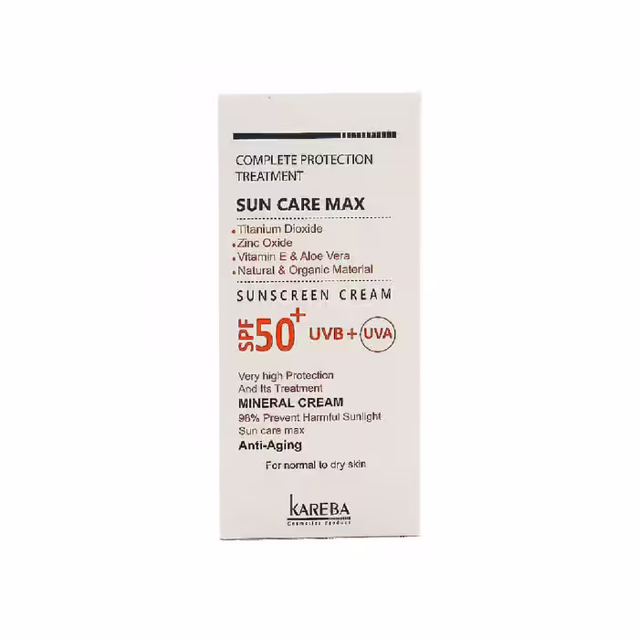 ضد آفتاب پوست خشک و حساس کاربا بی رنگ SPF50