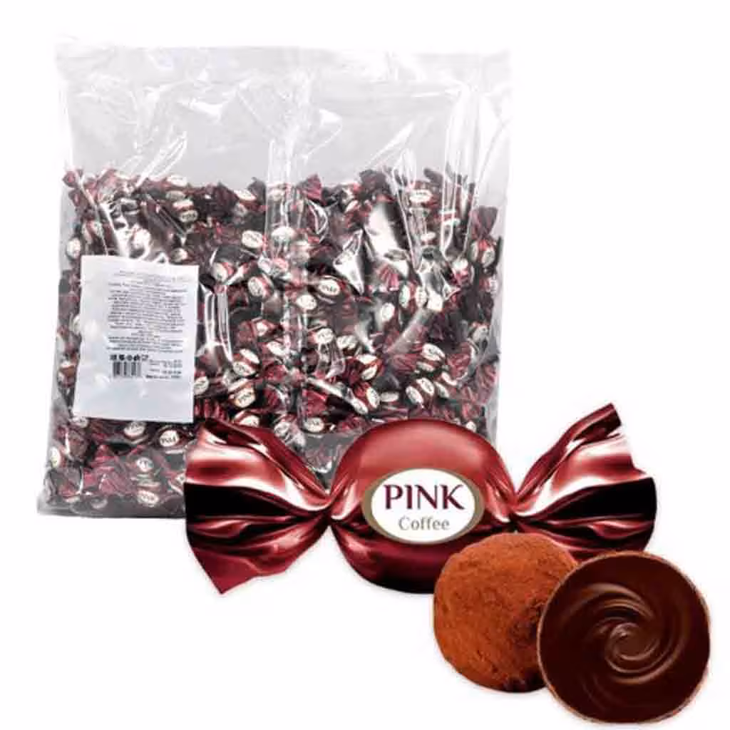 شکلات پذیرایی PINK Coffee ترافل پینک با مغز قهوه 500 گرمی فله