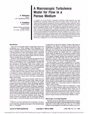 خرید و دانلود نسخه کامل کتاب A Macroscopic Turbulence Model for Flow in a Porous Medium