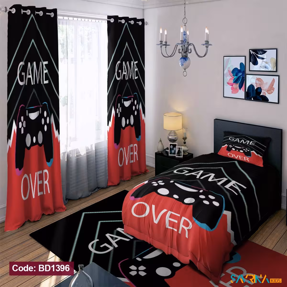 ست اتاق خواب پسرانه طرح گیم کد BD1396