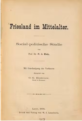 خرید و دانلود نسخه کامل کتاب Friesland im Mittelalter : Sozial-politische Studie