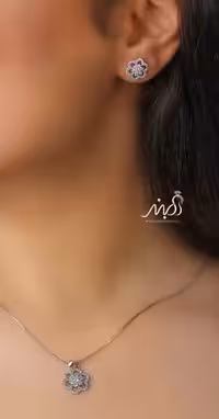 💍نیم ست ظریف (آويز ، گوشواره ) خاص و زیبا ، نقره عیار 925(N_4268)