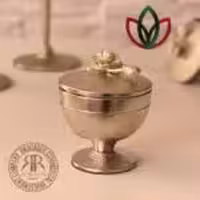 RAFI رافی  دکوراتیو الیاژ  قندان تکی گل نقره ای  SILVER-400434