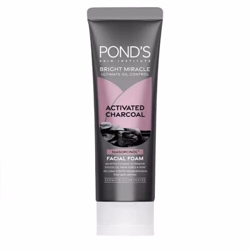 فوم شوینده صورت روشن کننده وضد جوش زغالی پوست چرب پوندز PONDS مدل ACTIVATED CHARCOAL