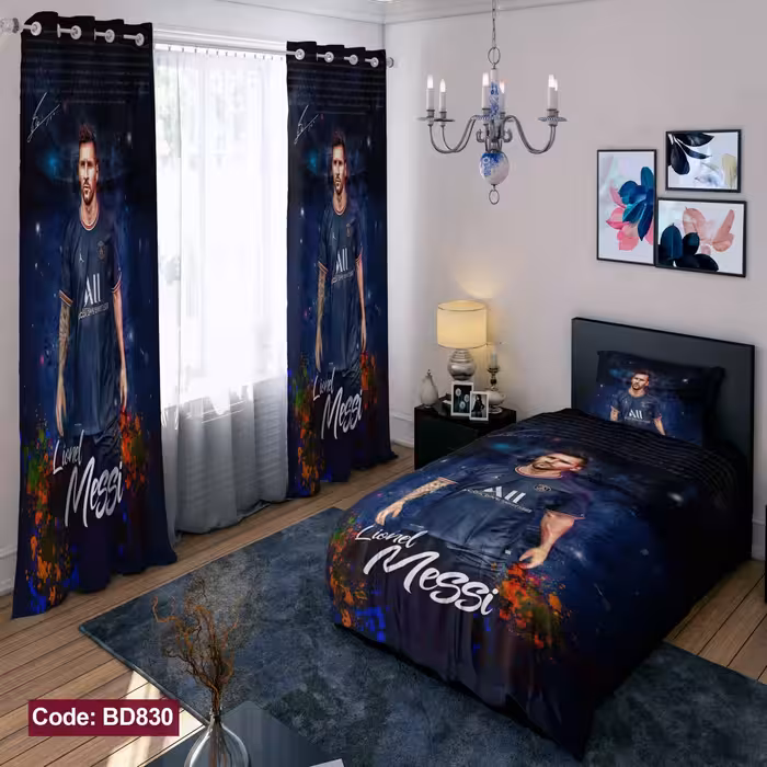 پرده پانچی مخمل چاپی پسرانه کد 830