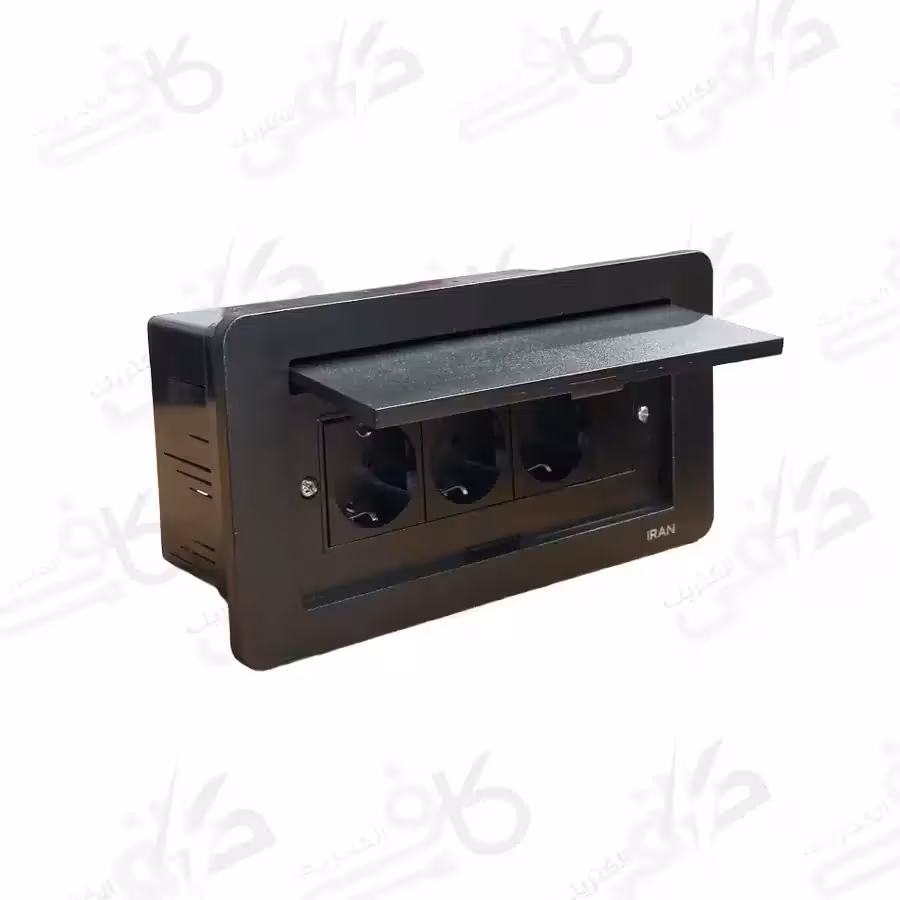 پریز کابینتی میزی توکار مشکی ایران الکتریک