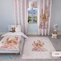 روتختی اتاق کودک طرح ملکه صورتی سایز یکنفره کد A3134