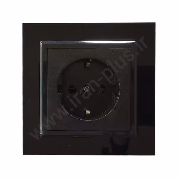 پریز برق ارت دار مدل برلیان پلکسی مشکی