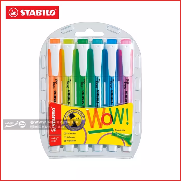 هایلایتر استابیلو سری سوینگ کول بسته شش عددی STABILO Swing cool highlighter Pack of 6