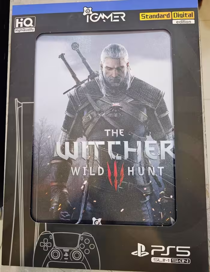 برچسب تزئینی کنسول بازی PS5 SLIM طرح The Witcher