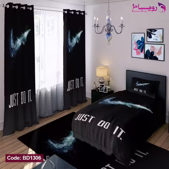 قیمت و خرید روتختی طرح JUST DO IT یک نفره برند دکو کد BD1306