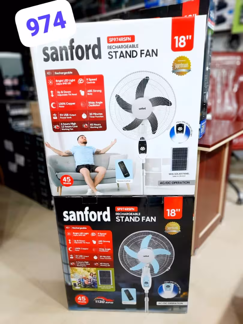 پنکه ایستاده شارژی سانفورد مدل 974 | Sanford Rechargeable Stand Fan