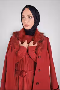 کاپشن شکم دار با خز 90130 - 10064