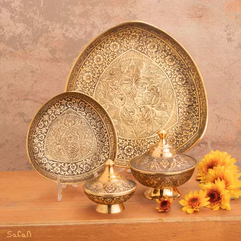 ست پذیرایی برنجی طلایی کد 264