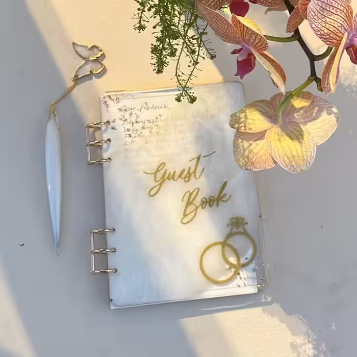 دفتر و خودکار رزینی یادبود دفتر عقدکنان دفتر نامزدی