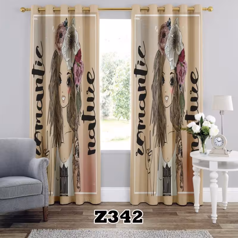 پرده سه بعدی طرح دخترانه