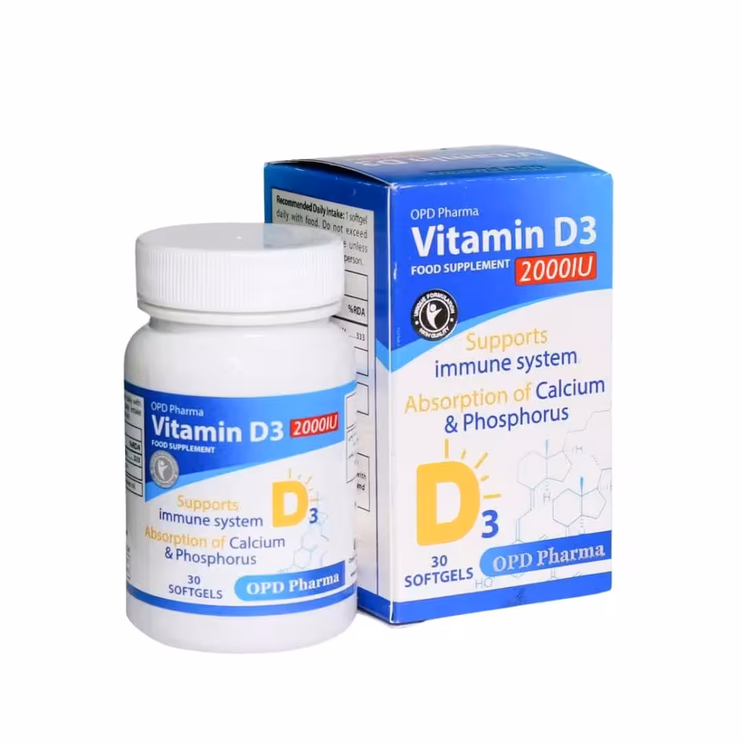 سافت ژل ویتامین D3 2000 واحد او پی دی فارما