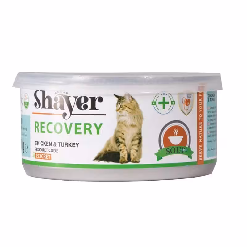 کنسرو غذای گربه شایر مدل ریکاوری Recovery طعم مرغ و بوقلمون وزن 200 گرم