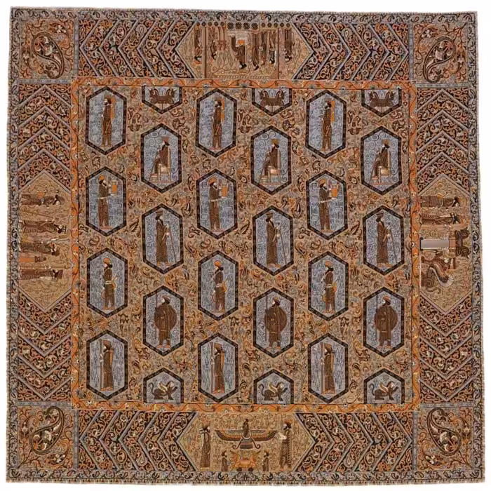 ترمه بزرگ تابلوئی ابریشم کد TRTAB35 نفیس بدون آستر