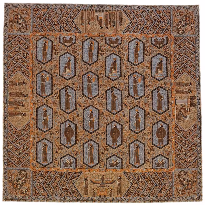 ترمه بزرگ تابلوئی ابریشم کد TRTAB35 نفیس بدون آستر