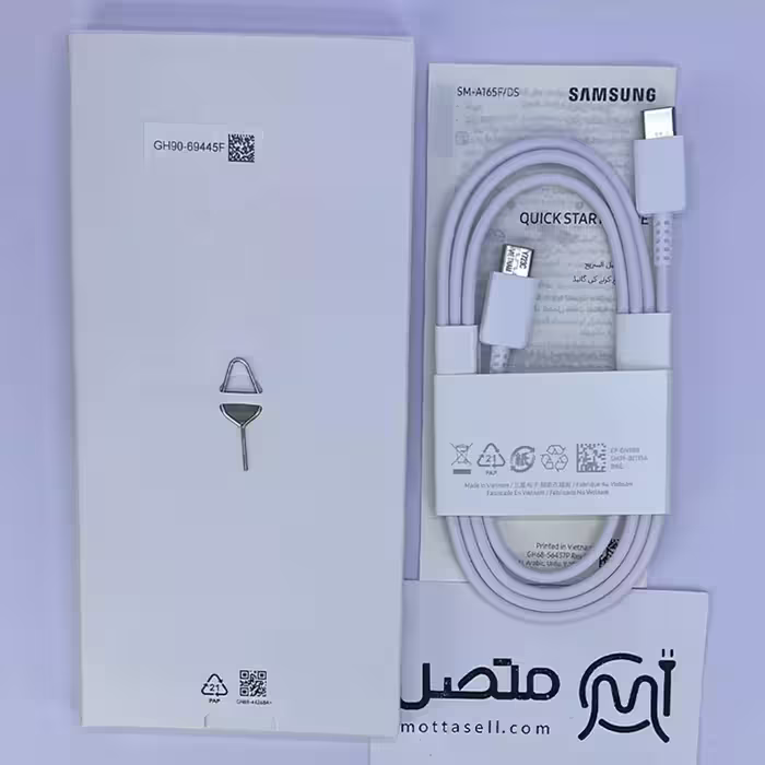 کابل شارژ 25 وات دو سر تایپ سی اصلی سرکارتنی Samsung Galaxy A54 به همراه سوزن سیم کارت