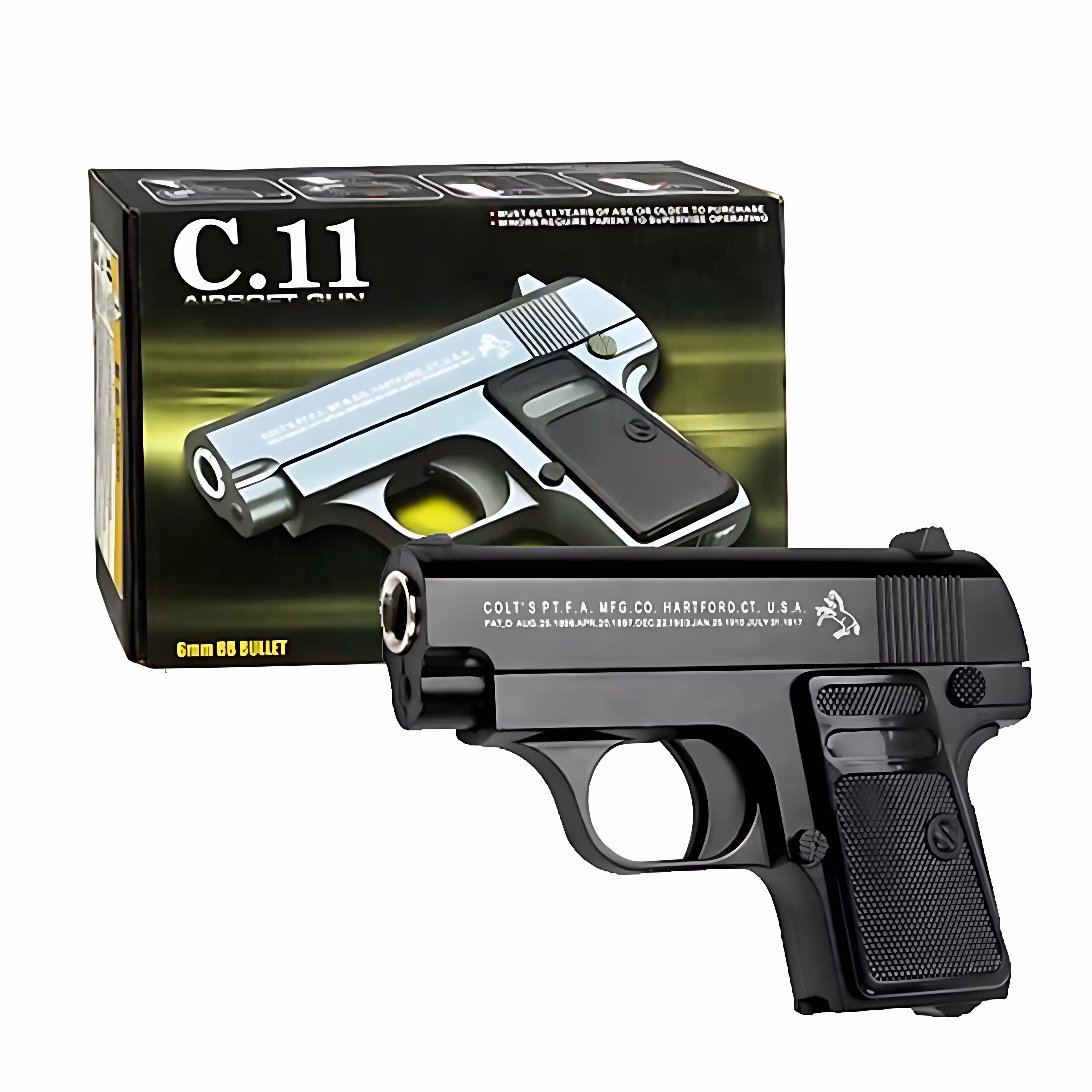 اسباب بازی کلت فلزی c.11 ساچمه ای وارداتی رنگ مشکی