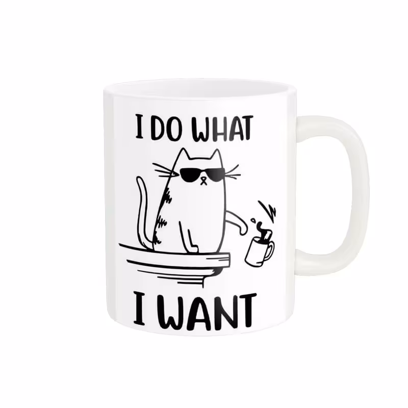 خرید ماگ-لیوان  گربه I do what I want کد 00026