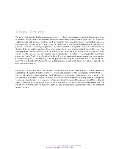 خرید و دانلود نسخه کامل کتاب Ecological Climatology Concepts and Applications, 3rd
