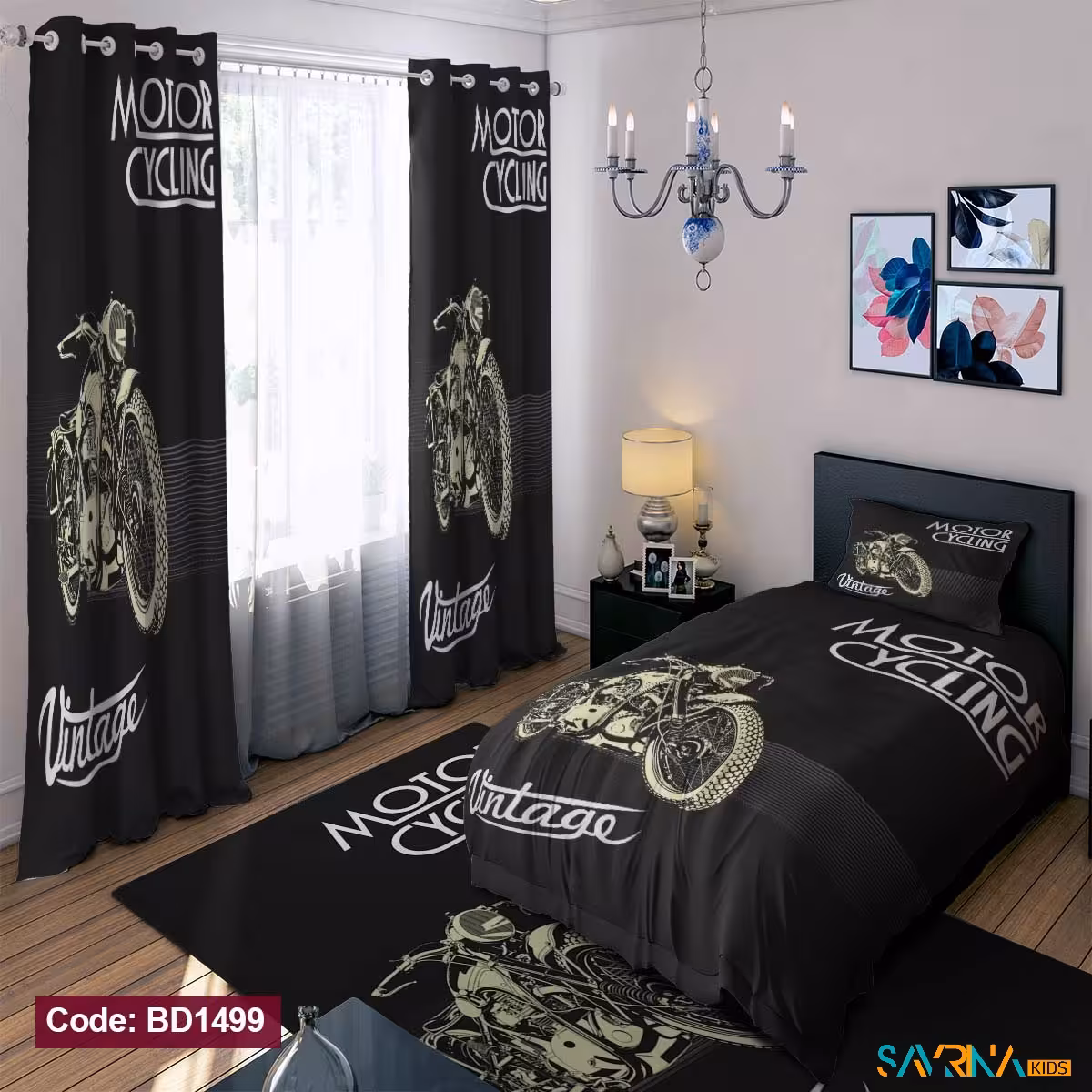 ست اتاق خواب پسرانه طرح موتور کد BD1499