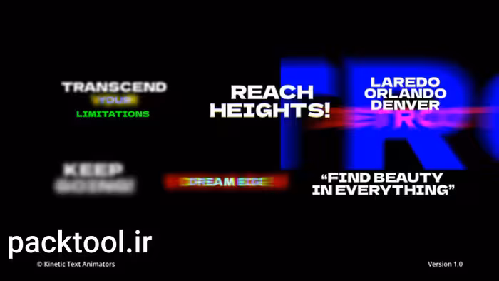 دانلود پروژه آماده داوینچی ریزالو انیمیشن متن Kinetic Text Animator - پک تول