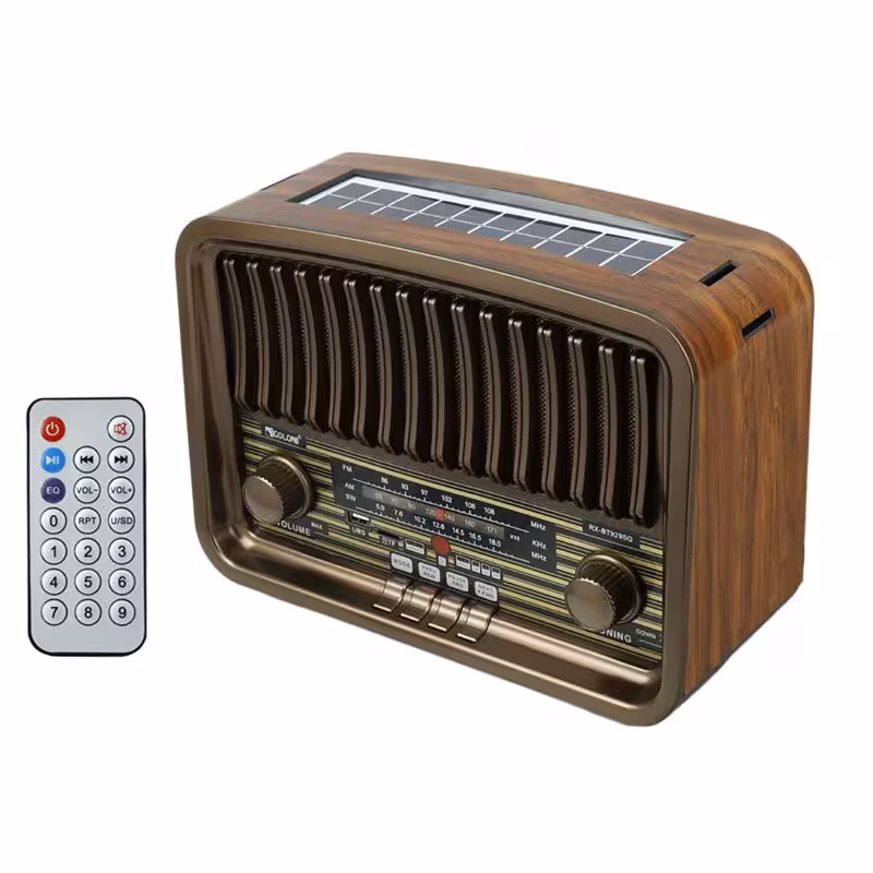 رادیو اسپیکر بلوتوثی رم و فلش خور خورشیدی Golon RX-929SQ   ریموت کنترل