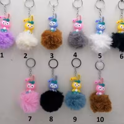 آویز سرکلیدی سلیکونی خرگوش پولیشی (12 عددی)