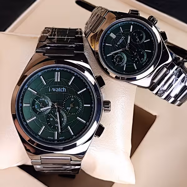 ساعت مچی ست آی واچ اورجینال سبز دودی مدل 190328M (سه موتوره)