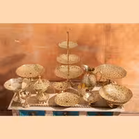 ست کامل 33 پارچه برنجی طرح انگور رنگ سفید کد 352