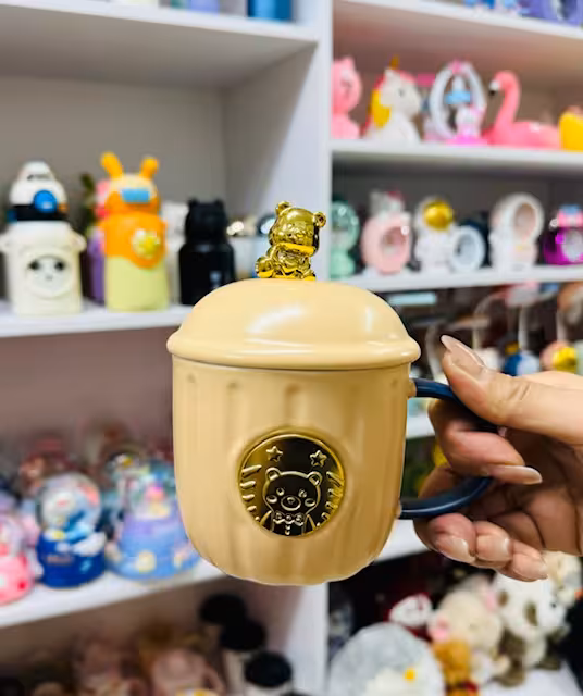 ماگ سرامیکی در دار مدل لاکچری-کرم