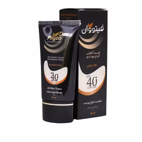 ضدآفتاب کرم پودری کد 1 بژ خیلی روشن  SPF40 مناسب انواع پوست فیتو وان 30 میلی‌لیتر Phyto One