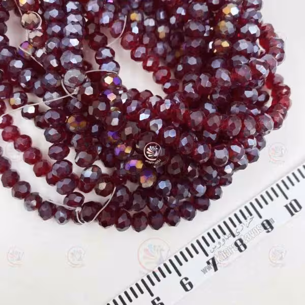 کریستال سنگی سایز 6 ( زرشکی هفت رنگ )