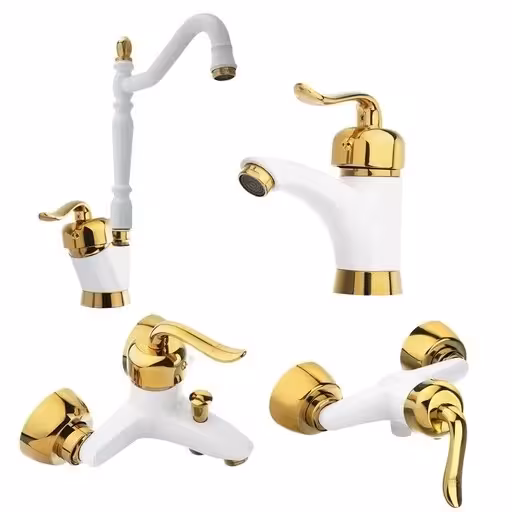 شیر الات مدل قاصدک قاقاری سفید طلا