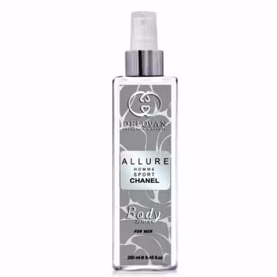 بادی اسپلش مردانه دلوان DELOVAN مدل آلور شنل ALLURE CHANEL حجم 250 میلی لیتر