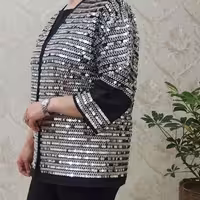 مانتو  کتی مزونی مجلسی سوزندوزی لینن پولکی با ارسال رایگان 