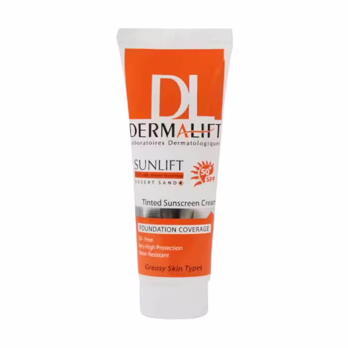 کرم ضد آفتاب SPF50 پوست چرب رنگی درمالیفت 40 میلی لیتر