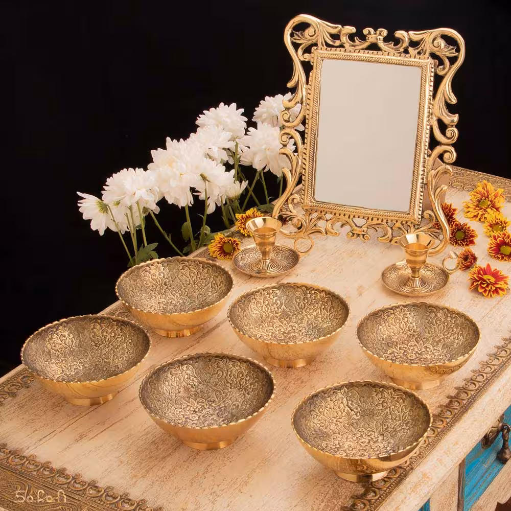 ست هفت سین برنجی طلایی کد1026