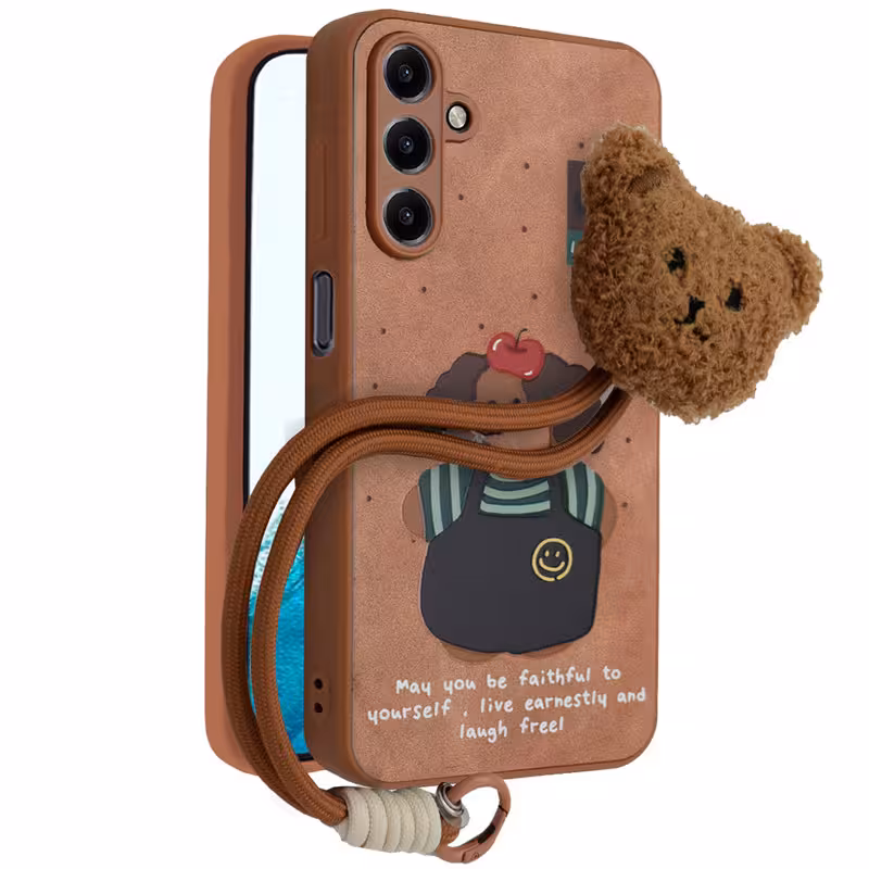 کاور فانتزی مدل Doxie Grip مناسب برای گوشی موبایل سامسونگ Galaxy A16 به همراه بند آویز خرسی