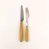 کارد و چنگال میوه خوری دسته بامبو(6عدد کارد و6عدد چنگال)