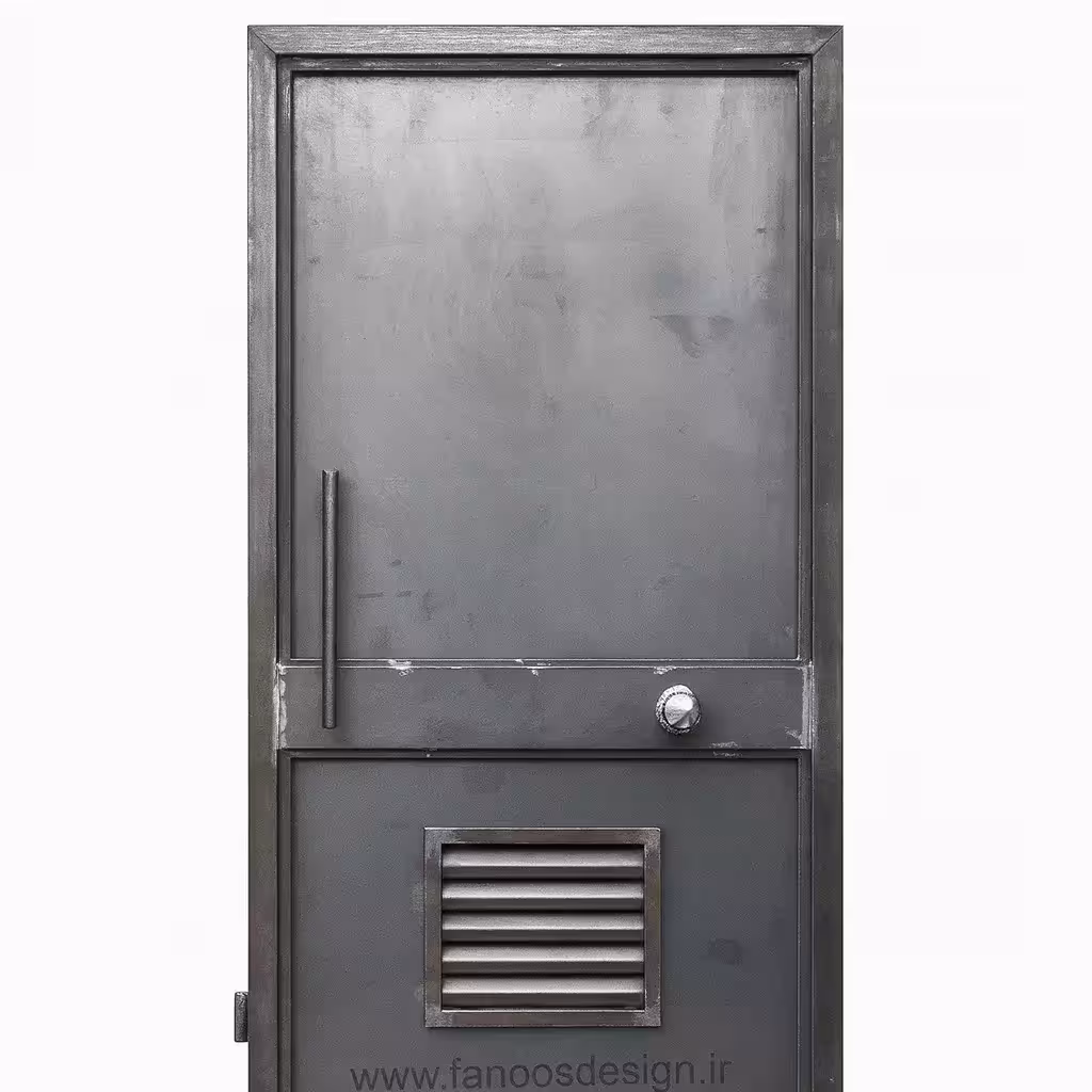 درب آهنی انباری طوسی تیره با دریچه تهویه پایین کد 30170