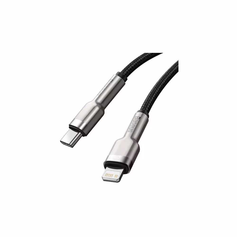 کابل لایتنینگ به Type C فست شارژ بیسوس Baseus Cafule Metal PD CATLJK طول 25 سانتی متر و توان 20W