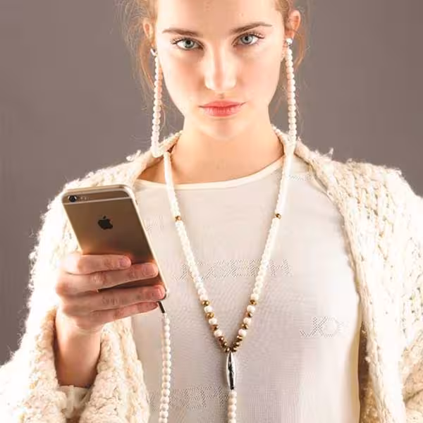 هندزفری مرواریدی نگینی Pearl Handsfree