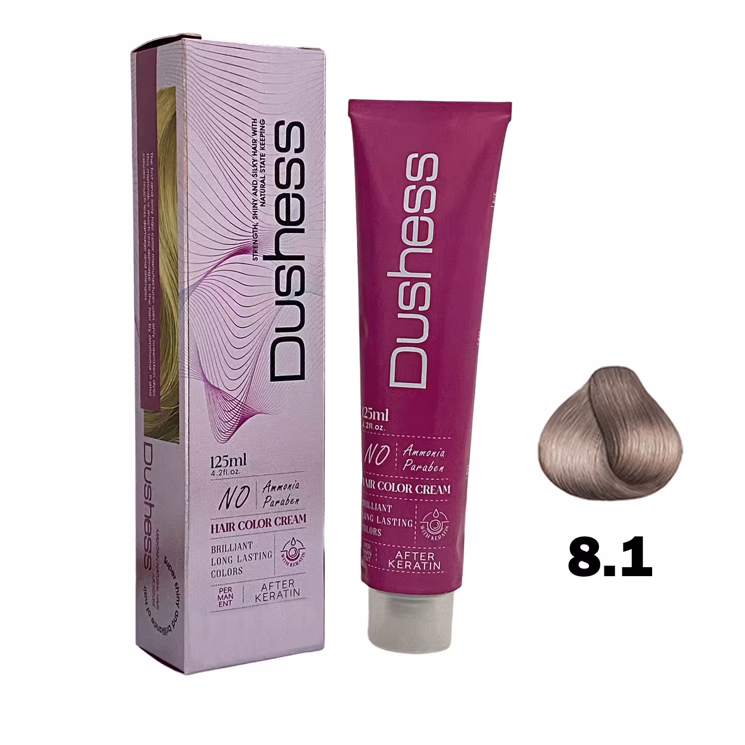 رنگ مو بدون آمونیاک دوشس سری دودی شماره 8.1 رنگ بلوند دودی روشن حجم 125 میلی لیتر