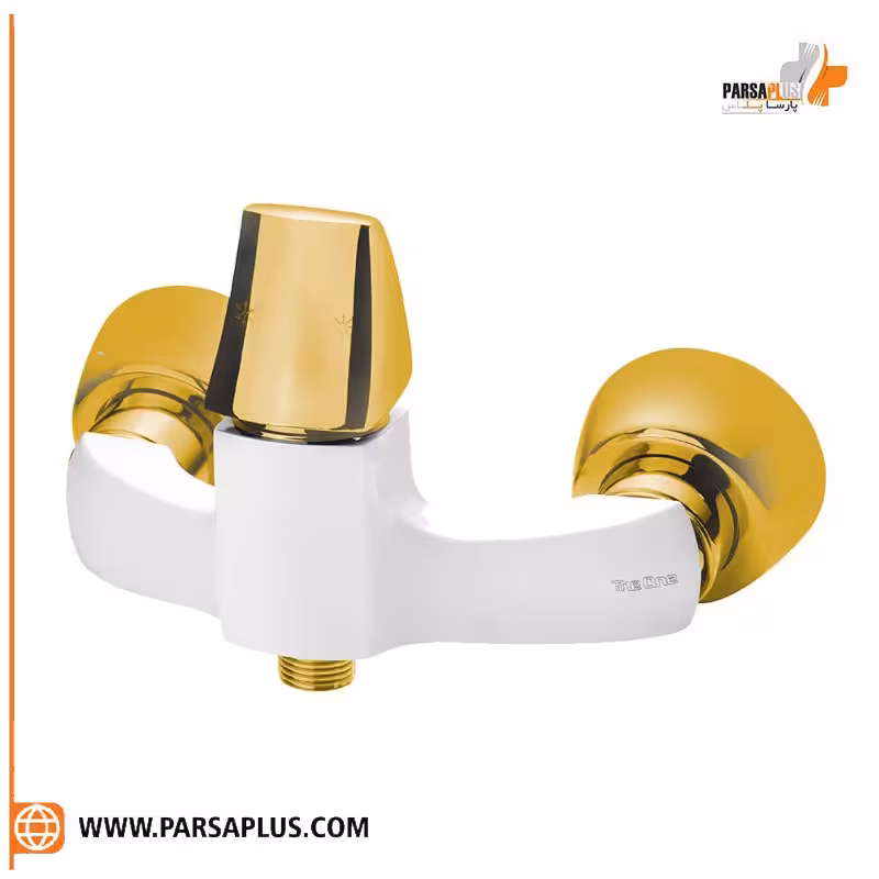 شیر توالت دوان مدل پاژ سفید طلایی